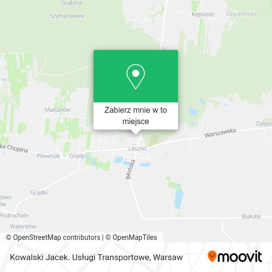 Mapa Kowalski Jacek. Usługi Transportowe