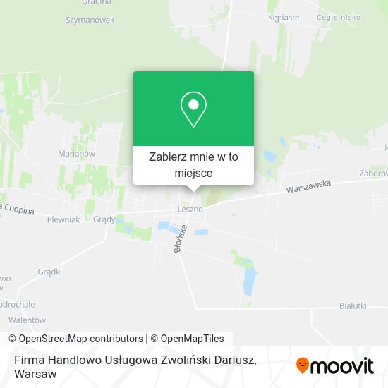 Mapa Firma Handlowo Usługowa Zwoliński Dariusz