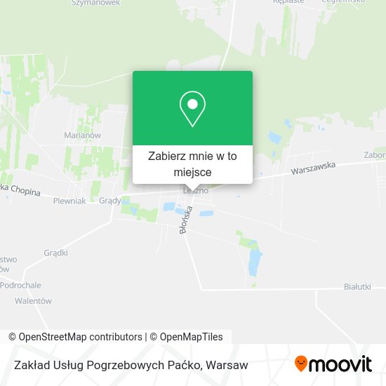 Mapa Zakład Usług Pogrzebowych Paćko