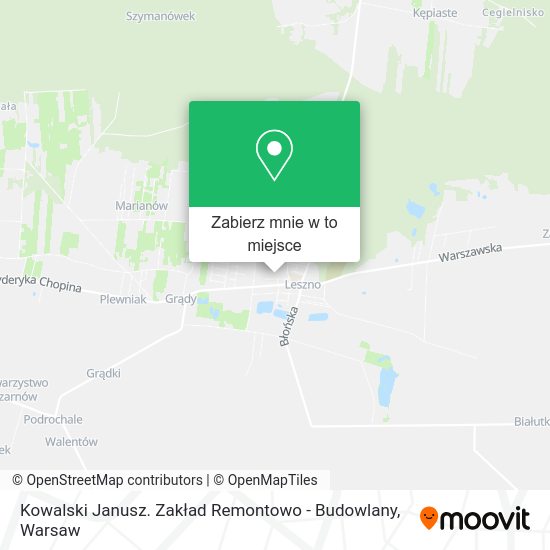 Mapa Kowalski Janusz. Zakład Remontowo - Budowlany