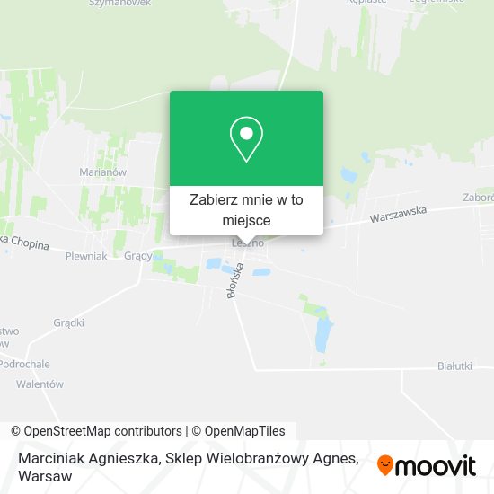 Mapa Marciniak Agnieszka, Sklep Wielobranżowy Agnes