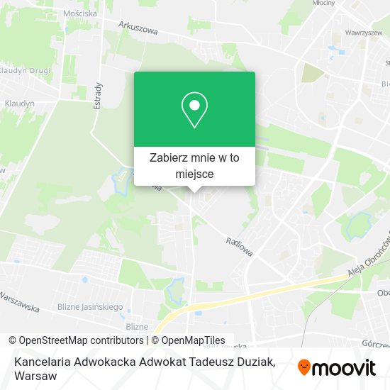 Mapa Kancelaria Adwokacka Adwokat Tadeusz Duziak