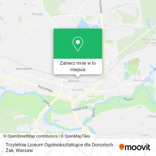 Mapa Trzyletnie Liceum Ogólnokształcące dla Dorosłych Żak