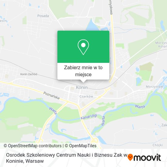 Mapa Osrodek Szkoleniowy Centrum Nauki i Biznesu Zak w Koninie