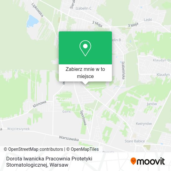 Mapa Dorota Iwanicka Pracownia Protetyki Stomatologicznej