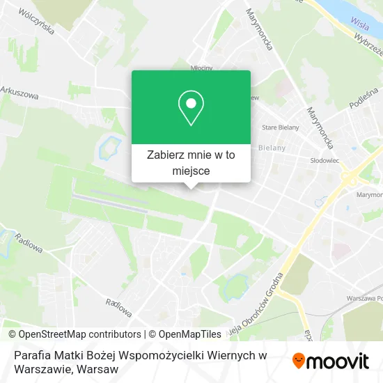 Mapa Parafia Matki Bożej Wspomożycielki Wiernych w Warszawie