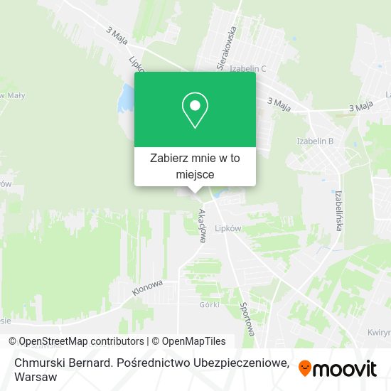 Mapa Chmurski Bernard. Pośrednictwo Ubezpieczeniowe