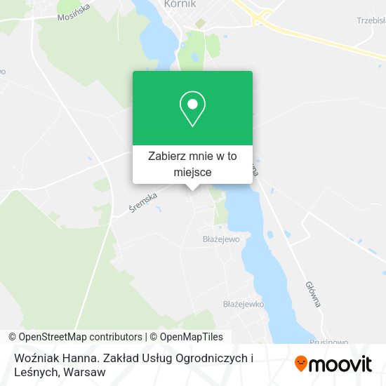 Mapa Woźniak Hanna. Zakład Usług Ogrodniczych i Leśnych