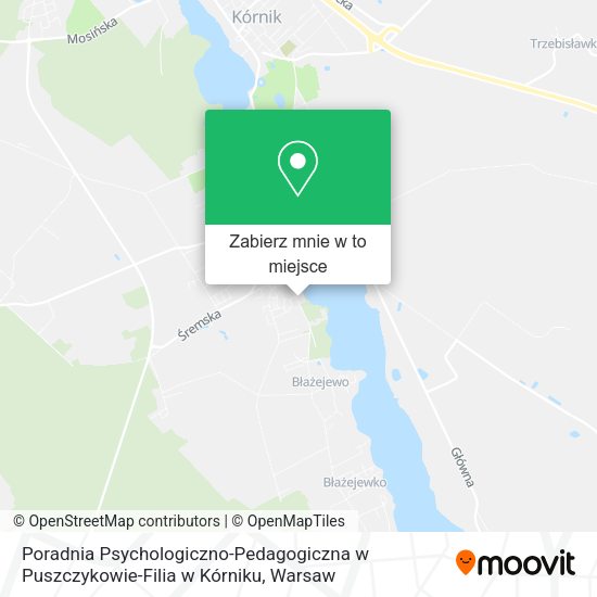 Mapa Poradnia Psychologiczno-Pedagogiczna w Puszczykowie-Filia w Kórniku