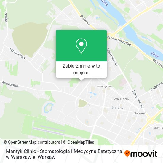 Mapa Mantyk Clinic - Stomatologia i Medycyna Estetyczna w Warszawie