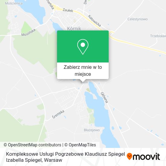 Mapa Kompleksowe Usługi Pogrzebowe Klaudiusz Spiegel Izabella Spiegel