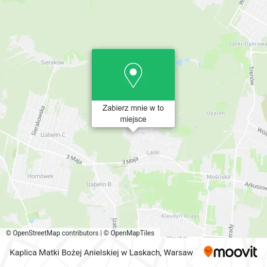 Mapa Kaplica Matki Bożej Anielskiej w Laskach