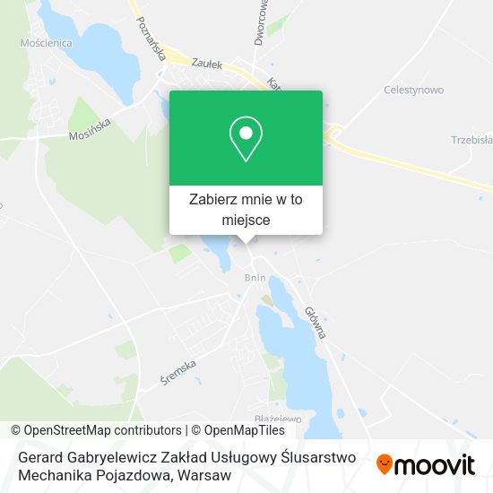 Mapa Gerard Gabryelewicz Zakład Usługowy Ślusarstwo Mechanika Pojazdowa