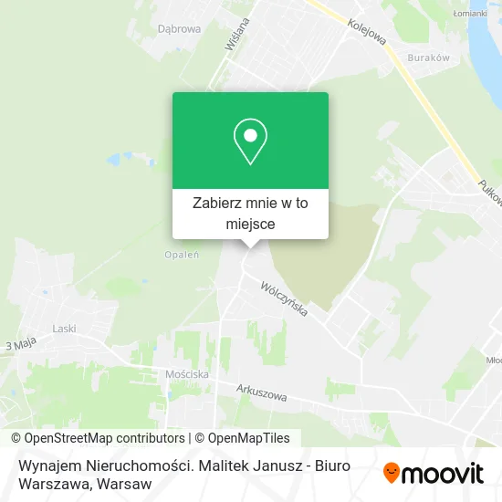 Mapa Wynajem Nieruchomości. Malitek Janusz - Biuro Warszawa
