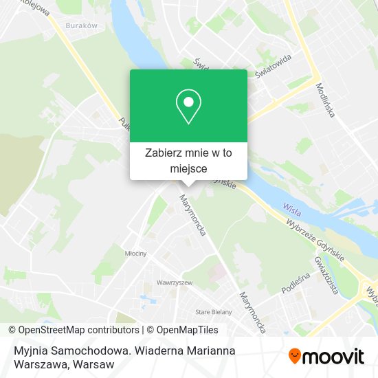 Mapa Myjnia Samochodowa. Wiaderna Marianna Warszawa