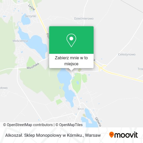 Mapa Alkoszał. Sklep Monopolowy w Kórniku.