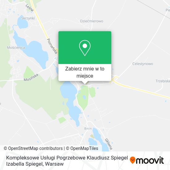 Mapa Kompleksowe Usługi Pogrzebowe Klaudiusz Spiegel Izabella Spiegel