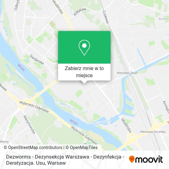 Mapa Dezworms - Dezynsekcja Warszawa - Dezynfekcja - Deratyzacja. Usu