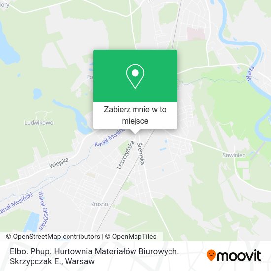 Mapa Elbo. Phup. Hurtownia Materiałów Biurowych. Skrzypczak E.