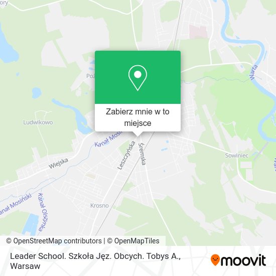 Mapa Leader School. Szkoła Jęz. Obcych. Tobys A.