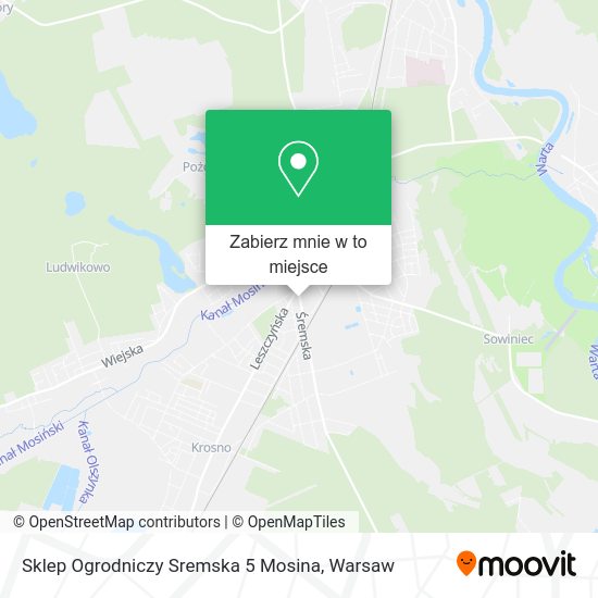 Mapa Sklep Ogrodniczy Sremska 5 Mosina