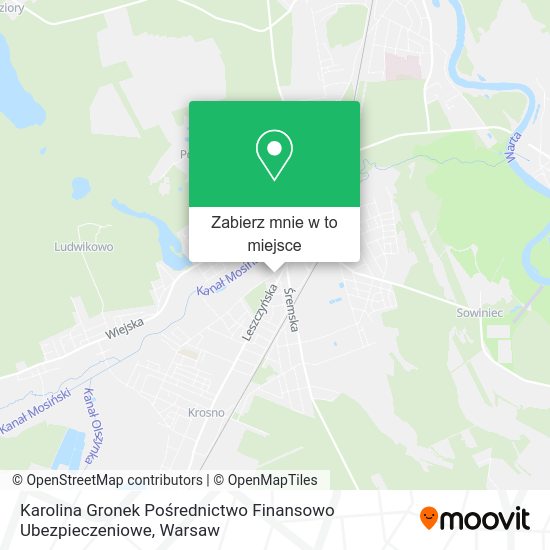 Mapa Karolina Gronek Pośrednictwo Finansowo Ubezpieczeniowe