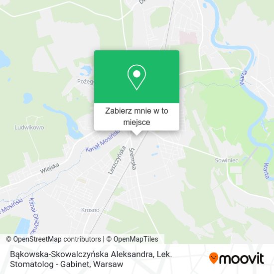 Mapa Bąkowska-Skowalczyńska Aleksandra, Lek. Stomatolog - Gabinet