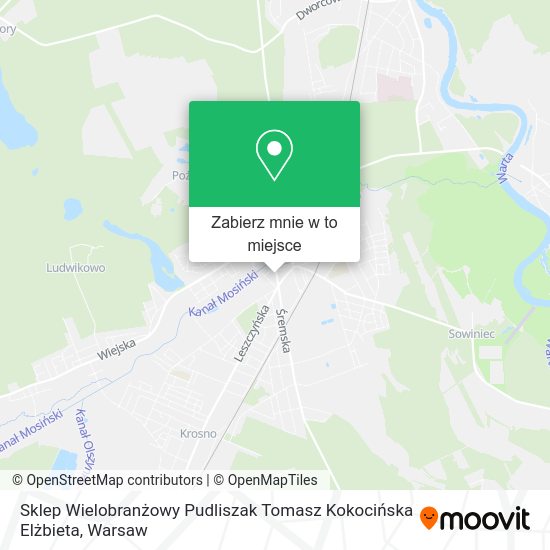 Mapa Sklep Wielobranżowy Pudliszak Tomasz Kokocińska Elżbieta