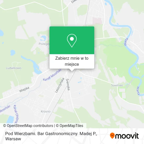 Mapa Pod Wierzbami. Bar Gastronomiczny. Madej P.