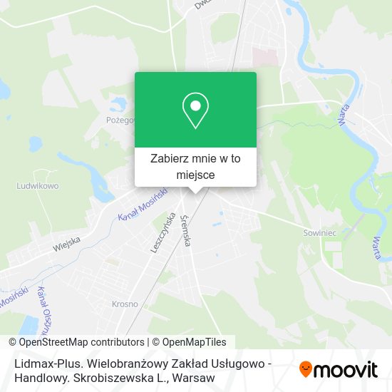 Mapa Lidmax-Plus. Wielobranżowy Zakład Usługowo - Handlowy. Skrobiszewska L.