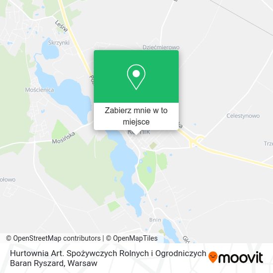 Mapa Hurtownia Art. Spożywczych Rolnych i Ogrodniczych Baran Ryszard