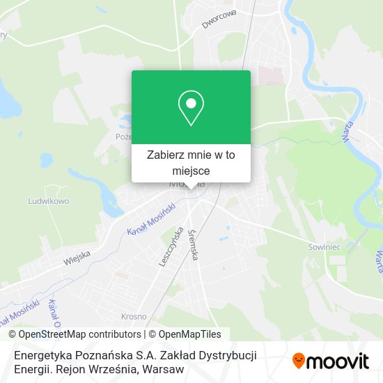 Mapa Energetyka Poznańska S.A. Zakład Dystrybucji Energii. Rejon Września