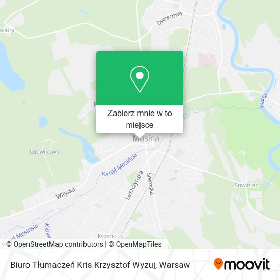 Mapa Biuro Tłumaczeń Kris Krzysztof Wyzuj