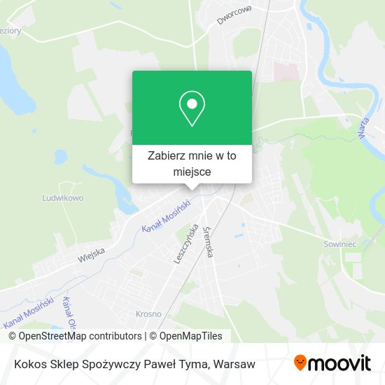 Mapa Kokos Sklep Spożywczy Paweł Tyma