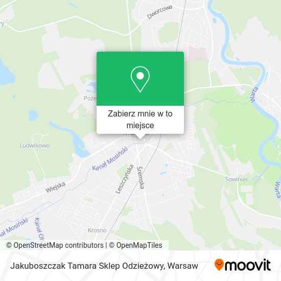 Mapa Jakuboszczak Tamara Sklep Odzieżowy