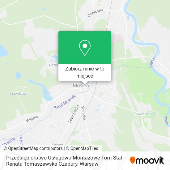 Mapa Przedsiębiorstwo Usługowo Montażowe Tom Stal Renata Tomaszewska Czapury