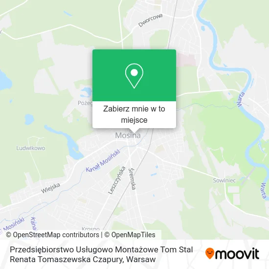 Mapa Przedsiębiorstwo Usługowo Montażowe Tom Stal Renata Tomaszewska Czapury