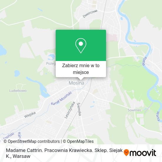 Mapa Madame Cattrin. Pracownia Krawiecka. Sklep. Siejak K.