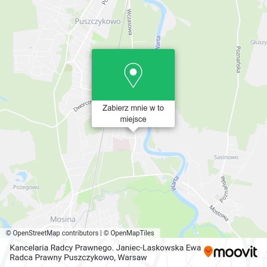 Mapa Kancelaria Radcy Prawnego. Janiec-Laskowska Ewa Radca Prawny Puszczykowo