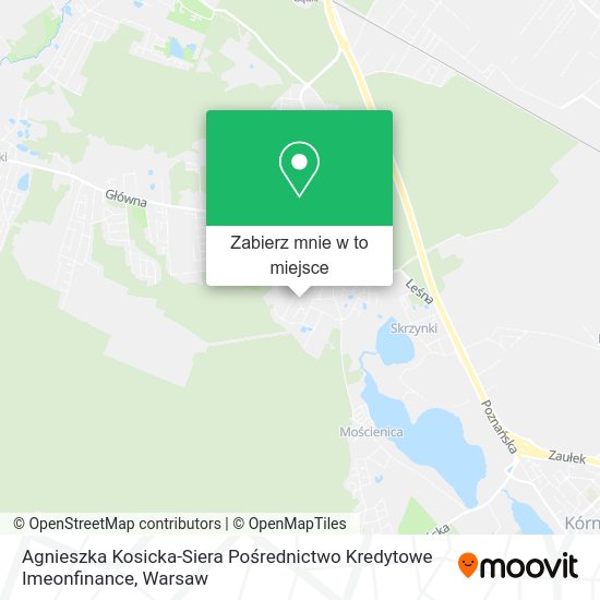 Mapa Agnieszka Kosicka-Siera Pośrednictwo Kredytowe Imeonfinance