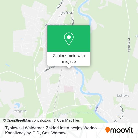 Mapa Tyblewski Waldemar. Zakład Instalacyjny Wodno-Kanalizacyjny, C.O., Gaz