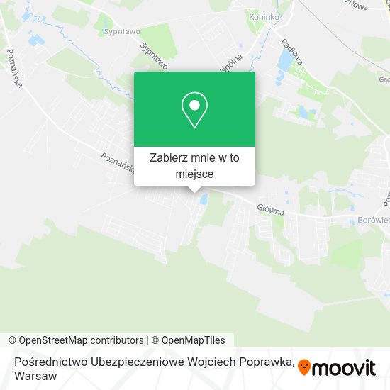 Mapa Pośrednictwo Ubezpieczeniowe Wojciech Poprawka