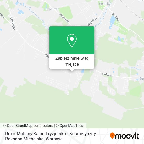 Mapa Roxi/ Mobilny Salon Fryzjersko - Kosmetyczny Roksana Michalska