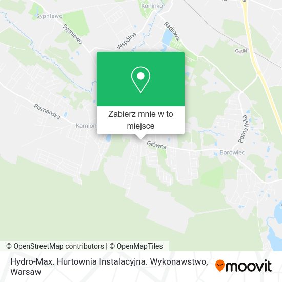 Mapa Hydro-Max. Hurtownia Instalacyjna. Wykonawstwo