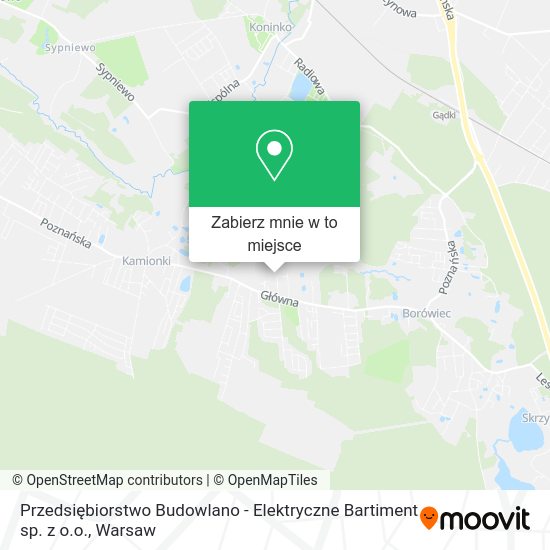 Mapa Przedsiębiorstwo Budowlano - Elektryczne Bartiment sp. z o.o.