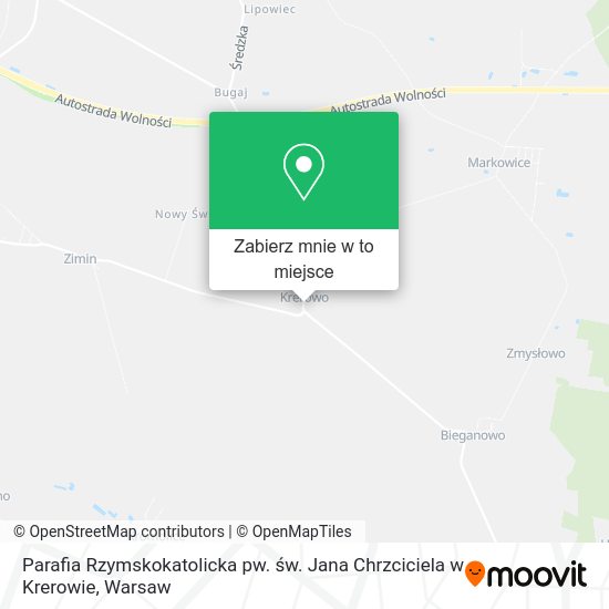 Mapa Parafia Rzymskokatolicka pw. św. Jana Chrzciciela w Krerowie