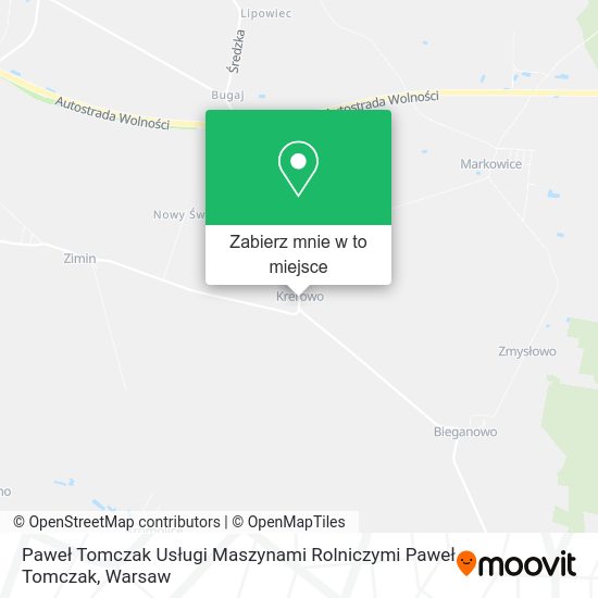 Mapa Paweł Tomczak Usługi Maszynami Rolniczymi Paweł Tomczak