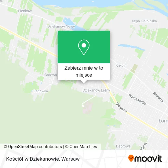 Mapa Kościół w Dziekanowie