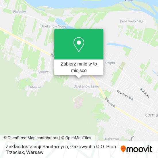 Mapa Zakład Instalacji Sanitarnych, Gazowych i C.O. Piotr Trzeciak