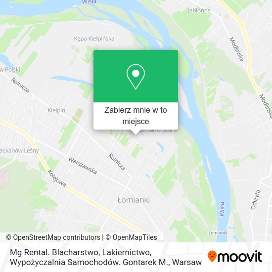 Mapa Mg Rental. Blacharstwo, Lakiernictwo, Wypożyczalnia Samochodów. Gontarek M.